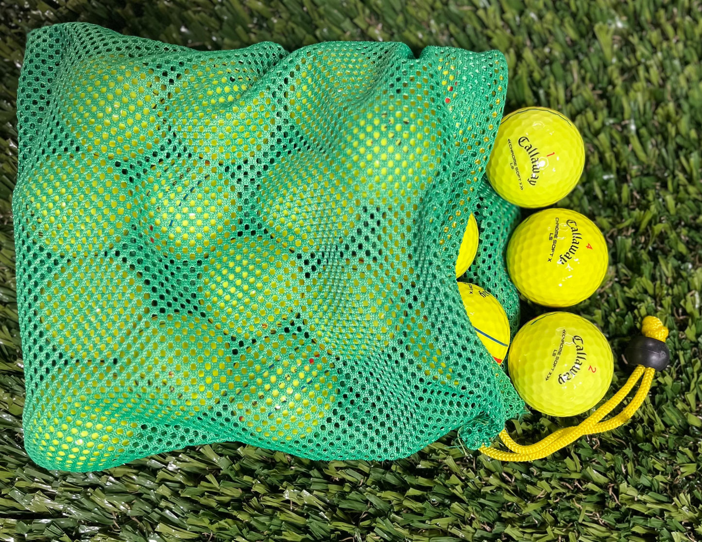 Callaway Chrome Soft Triple Track X-LS Yellow - Baker's Dozen in Mesh Bag