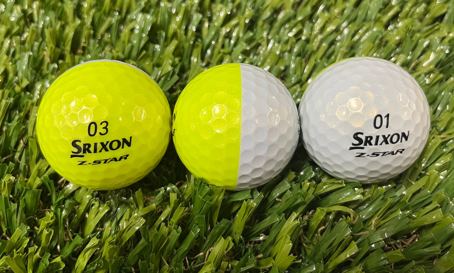 Srixon Z-Star Divide Yellow/White - Baker's Dozen in Mesh Bag
