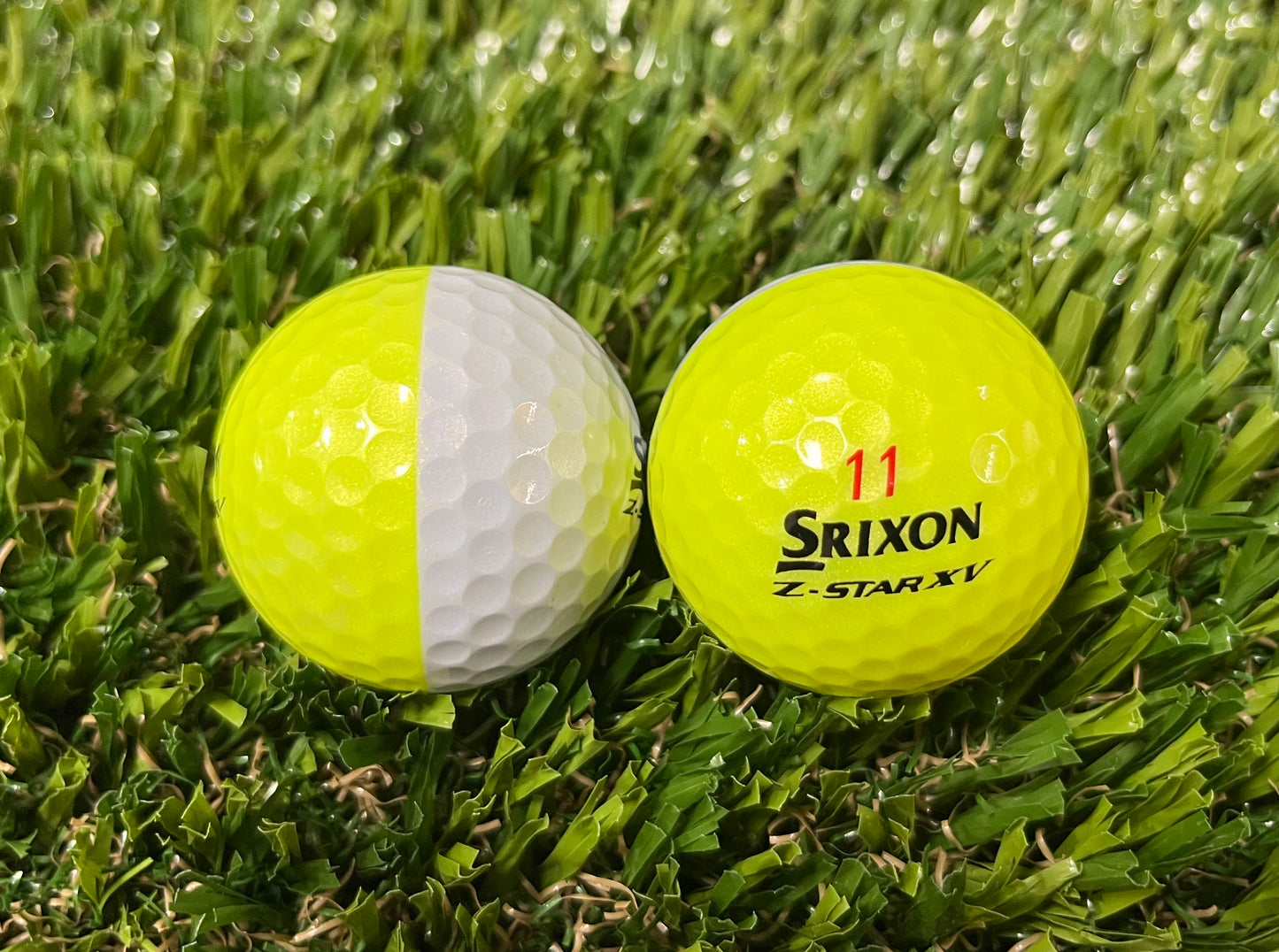Srixon Z-Star XV Divide Yellow / White -Baker's Dozen in Mesh Bag