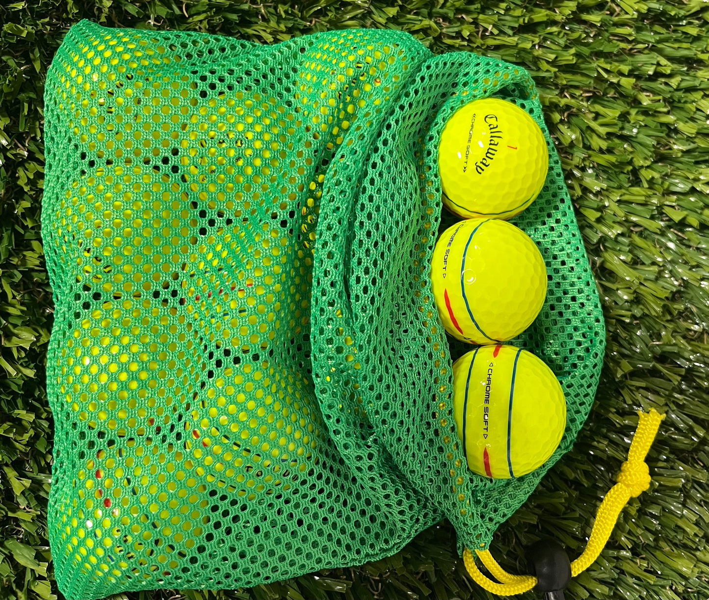 Callaway Chrome Soft Triple Track Yellow - Baker's Dozen in Mesh Bag