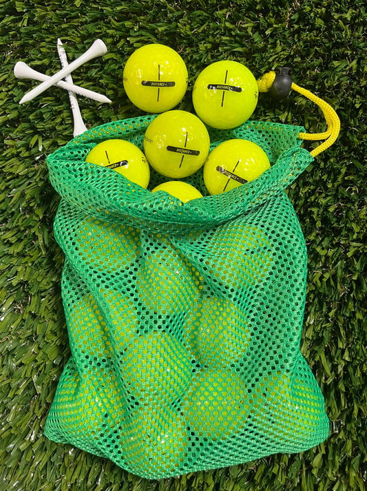 TaylorMade Distance+ Yellow - 1 dozen in Mesh Bag